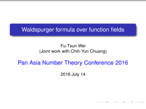 Waldspurger formula over function fields