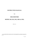 instruction manual megometers model mg-25a, 50a