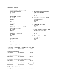 Animal or Plant Hormone Follicle Stimulating Hormone (FSH