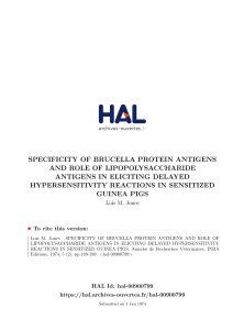 specificity of brucella protein antigens and role of - HAL