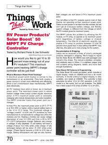 RV Power Products` Solar Boost™ 50 MPPT PV