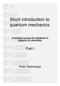 Short introduction to quantum mechanics