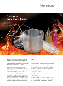 Crucibles for Single Crystal Growing
