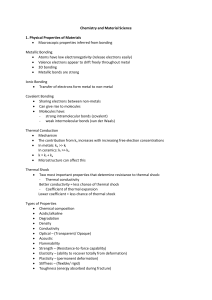 Chemistry and Material Science 1. Physical Properties of Materials