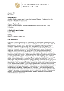 Genetic Epidemiology and Molecular Basis of Cancer