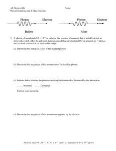 AP Physics HW Name: Photon Scattering and X