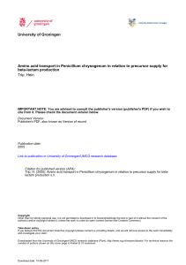 University of Groningen Amino acid transport in Penicillium