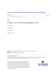 Embryo survival in lactating dairy cows