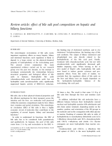 effect of bile salt pool composition on hepatic and