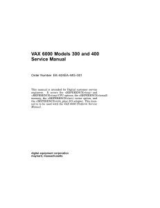 VAX 6000 Models 300 and 400 Service Manual