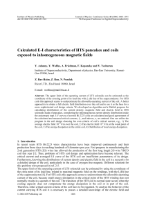 Calculated E-I characteristics of HTS pancakes and coils exposed to