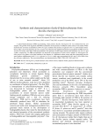 Synthesis and characterization of poly-β-hydroxybutyrate