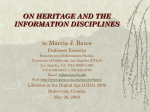On Heritage and the Information Disciplines