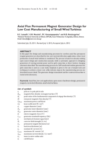 Axial Flux Permanent Magnet Generator Design for