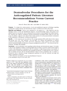 Dentoalveolar Procedures for the Anticoagulated Patient: Literature