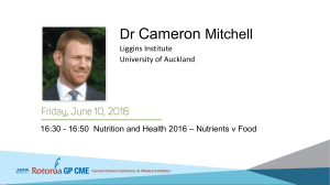 Nutrition and Health 2016 – Nutrients v Food