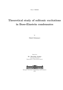 Theoretical study of solitonic excitations in Bose