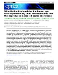 Wide-field optical model of the human eye with