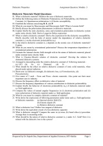 Dielectric Materials Model Questions: