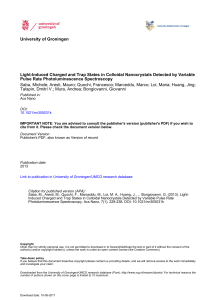 University of Groningen Light-Induced Charged and Trap States in