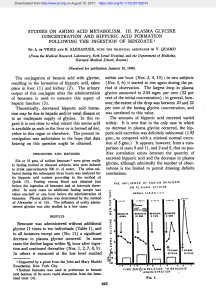 studies on amino acid metabolism. iii. plasma glycine