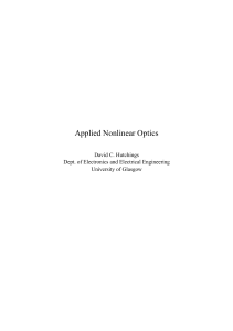 Applied Nonlinear Optics