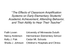The Effects of Classroom Amplification Systems on Early Elementary
