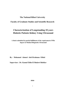 Characterization of Longstanding 10 years Diabetic Patients Kidney