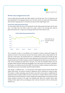 1 Prices of Italian government debt have fallen sharply