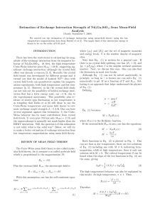 Estimation of Exchange Interaction Strength of