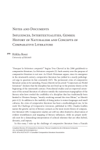 History of Naturalism and Concepts of Comparative Literature