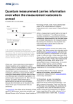 Quantum measurement carries information even when