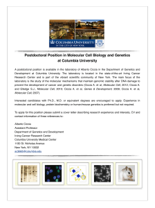 Postdoctoral Position in Molecular Cell Biology and