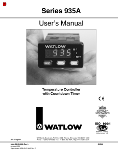 SERIES 935A User`s Manual, 1/32 DIN Temperature Controller