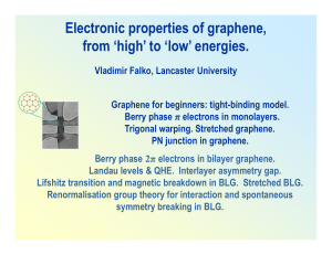 Electronic properties of graphene, from `high` to `low` energies from