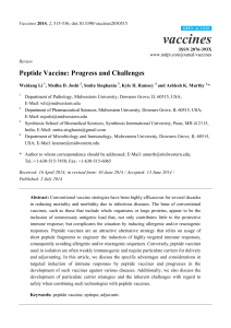 Peptide Vaccine: Progress and Challenges
