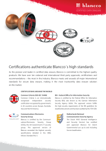 Certifications authenticate Blancco´s high standards