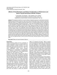 Effects of feed restriction and dietary fat saturation on