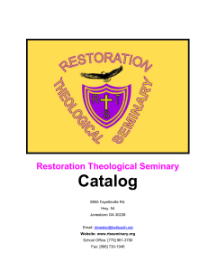 RTS Catalog - Restoration Theological Seminary