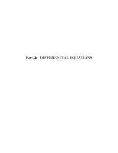 Part 3: DIFFERENTIAL EQUATIONS