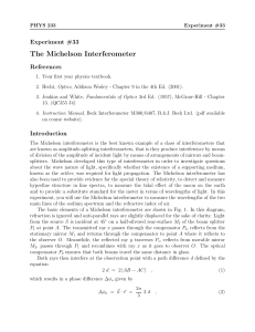 The Michelson Interferometer