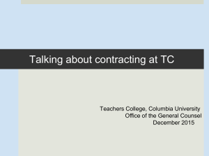 Talking about contracting at TC