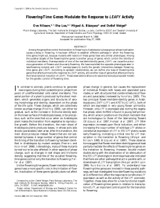 Flowering-Time Genes Modulate the Response to