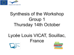 Synthesis of the Workshop training