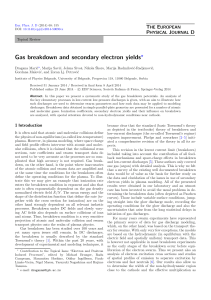 Gas breakdown and secondary electron yields