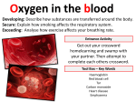 Oxygen in the blood Entrance Activity Tool Box – Key Words