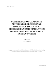 comparison of candidate materials for seasonal storage of solar heat
