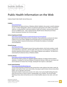 Evidence-based Public Health Resources