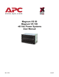 Magnum VS 50 Magnum VS 100 -48 Vdc Power Systems User Manual