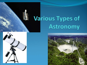 Various Types of Astronomy